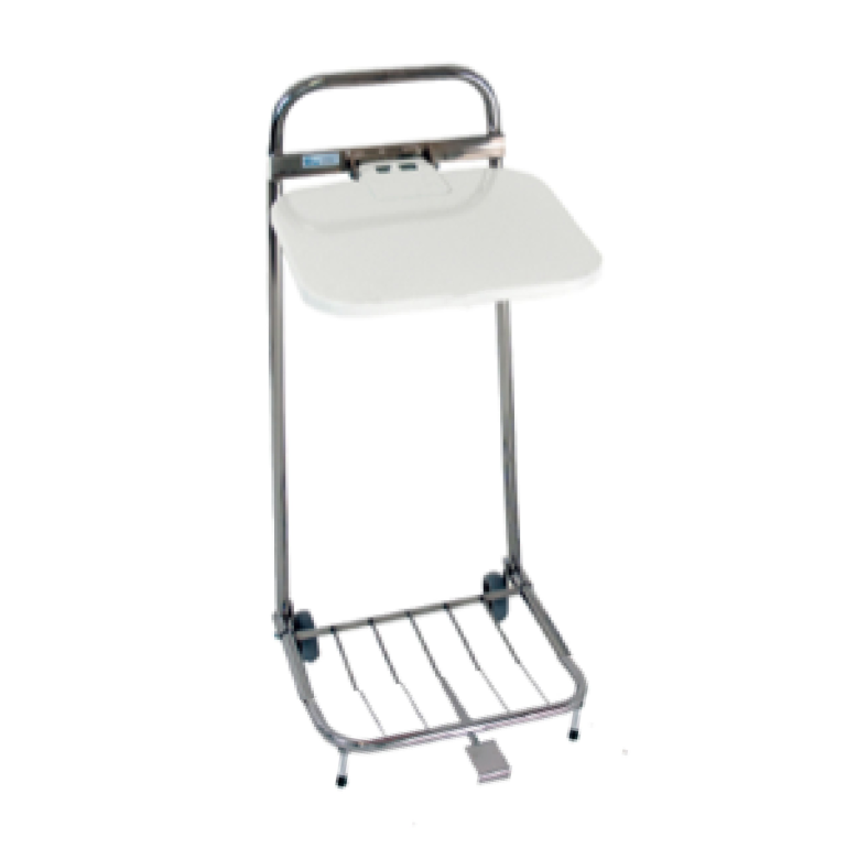 SÄCKHÅLLARE – 60 liter, plåtlock, 2 hjul